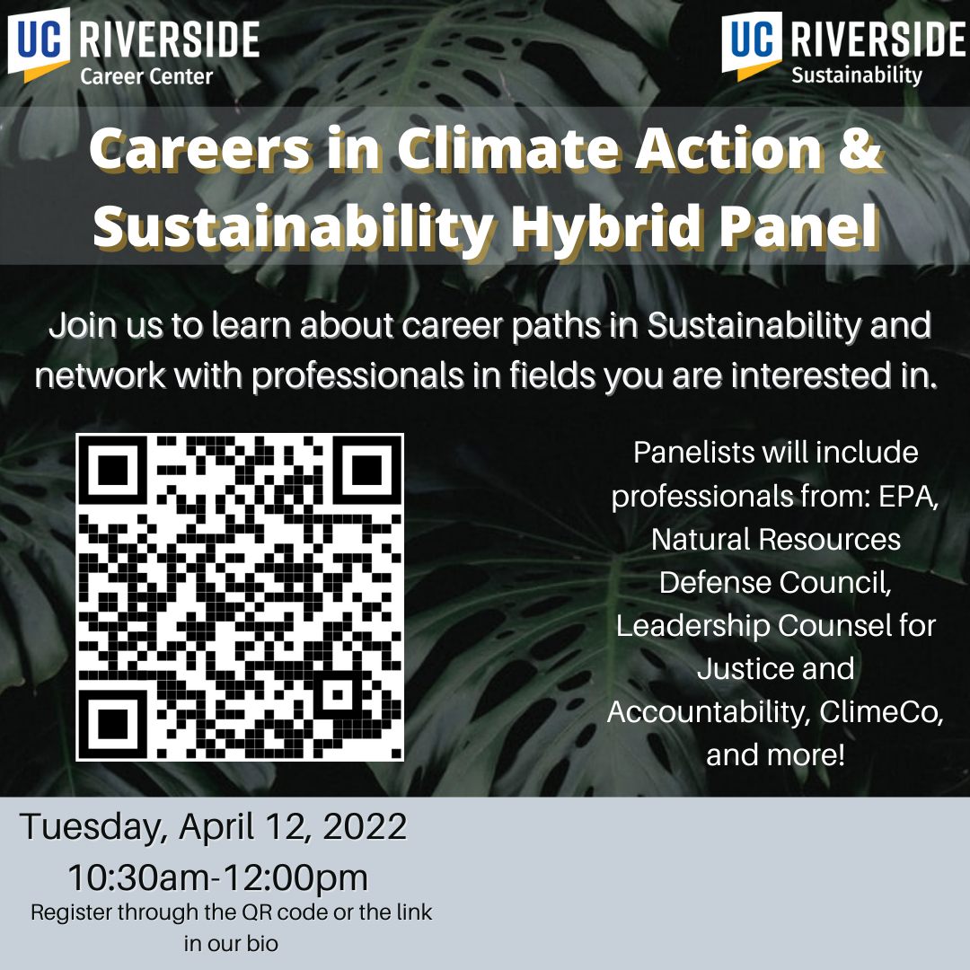 Careers In Climate Action & Sustainability Panel