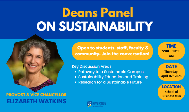 Deans Panel on Sustainability graphic