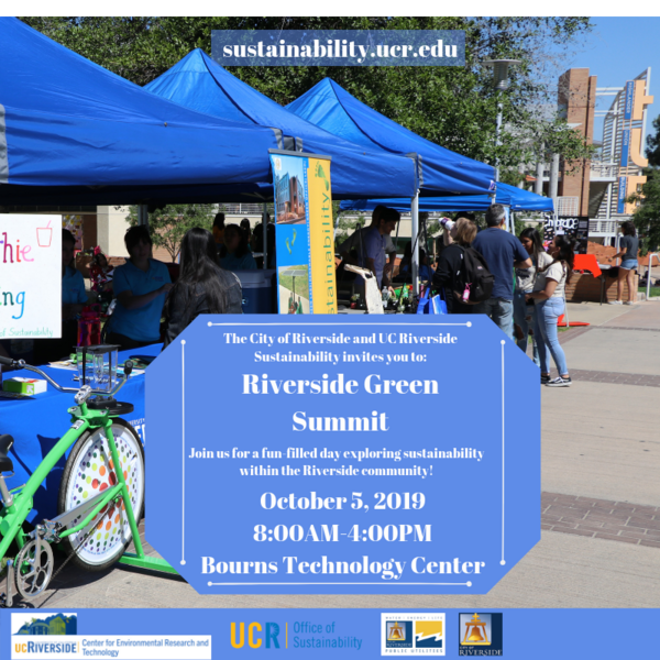 Flyer showing canopies, people conversing and smoothie bike