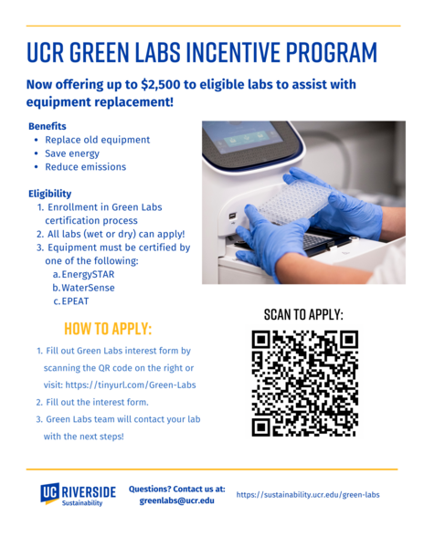 Green Labs Incentive Program Flyer